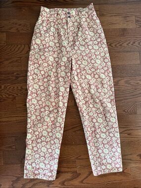 Lucy & Yak Addison Pink Floral High-Waisted Trousers W28/R
